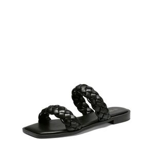 Dream Pairs Black Braided Two Strap Slides Sandals Women's Size 9 NEW